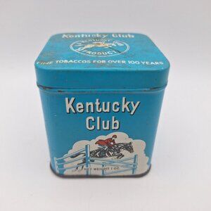 Kentucky Club Tin Blue Cube 2.5 Inch 1 oz Empty Vintage USA